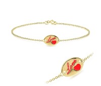 Gold Plated Love Silver Bracelet BRS-150-GP